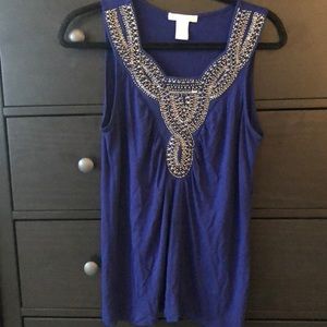 Beaded blue tank